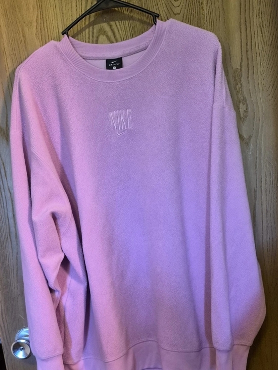 Nike Tops - Pink Nike Dri-Fit Crewneck Fleece Sweatshirt Size Xl Soft Fuzzy